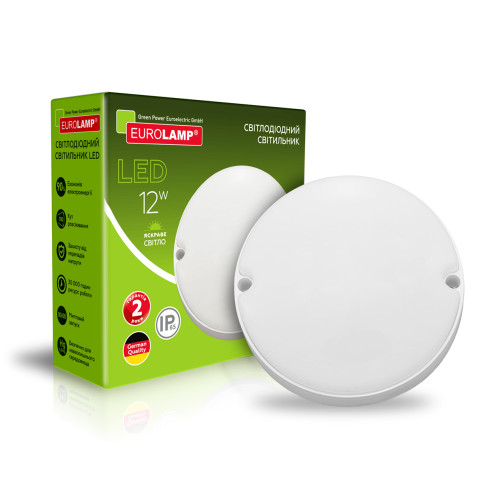 LED Світильник круглий накладний ЖКГ 12W-5000K EUROLAMP
