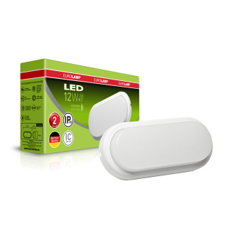 LED Світильник овальний накладний ЖКХ 12W-5500K EUROLAMP