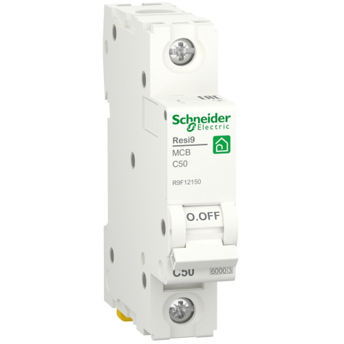 Автоматический выключатель 6kA 1P 50A C, Resi9 Schneider Electric R9F12150 – надежная защита электросети от перегрузок и коротких замыканий