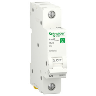 Автоматический выключатель 6kA 1P 6A C, Resi9 Schneider Electric R9F12106