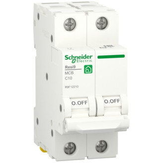 Автоматический выключатель 6kA 2P 10A C, Resi9 Schneider Electric R9F12210