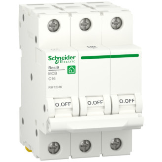 Автоматический выключатель  6kA 3P 16A C, Resi9 Schneider Electric R9F12316