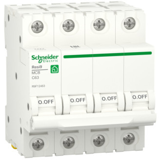 Автоматический выключатель 6kA 4P 63A C, Resi9 Schneider Electric R9F12463