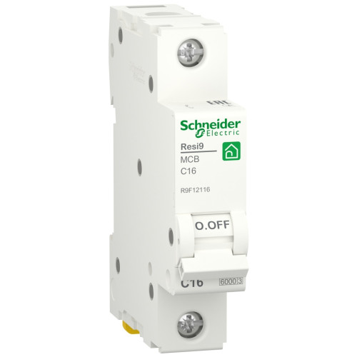 Автоматический выключатель 6kA 1P 16A C, Resi9 Schneider Electric R9F12116 – надежная защита электросети от перегрузок и коротких замыканий