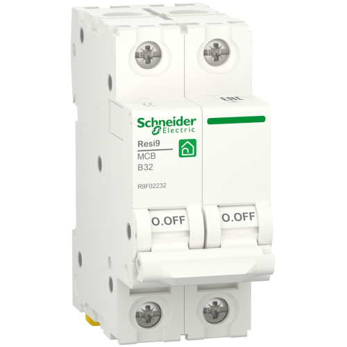 Автоматический выключатель 6kA 2P 32A В, Resi9 Schneider Electric R9F02232 – надійний захист електромережі від перевантажень і коротких замикань
