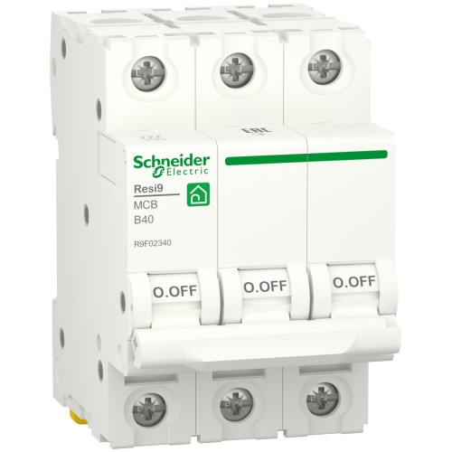 Автоматический выключатель 6kA 3P 40A В, Resi9 Schneider Electric R9F02340 – надійний захист електромережі від перевантажень і коротких замикань