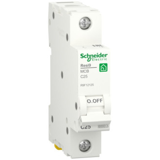 Автоматический выключатель 6kA 1P 25A C, Resi9 Schneider Electric R9F12125