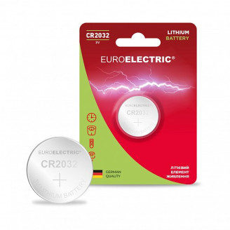 EUROELECTRIC Батарейка літієва CR2032 3V блістер 1шт