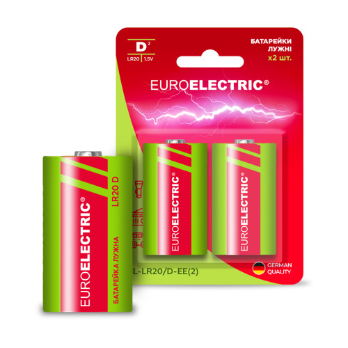 EUROELECTRIC Батарейка щелочная D LR20 1,5V blister 2шт