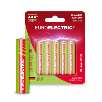 EUROELECTRIC Батарейка лужна AAA LR03 1,5V блістер 10шт