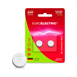 EUROELECTRIC Батарейка лужна AG13 LR44 1,5V blister 2шт