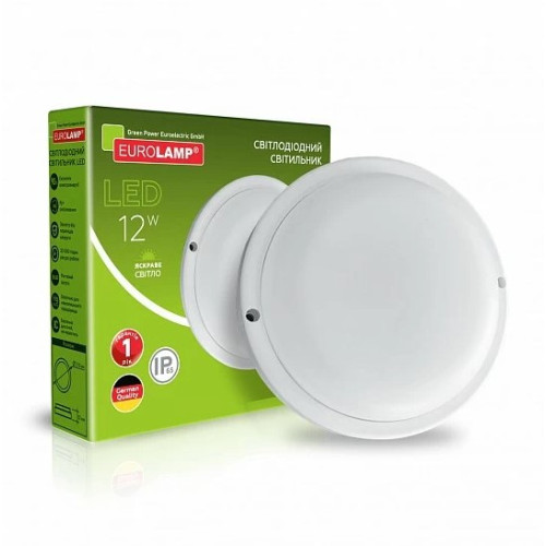 LED Світильник круглий накладний ЖКГ 12W-5000K EUROLAMP