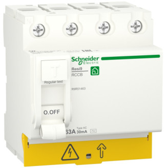 Устройство защитного отключения 4P 63A 30mA АС, Resi9 Schneider Electric R9R51463