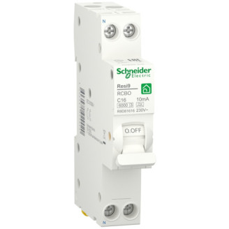Дифференциальный автомат 6kA 1M 1P+N 16A C 10mA А, Resi9 Schneider Electric R9D81616