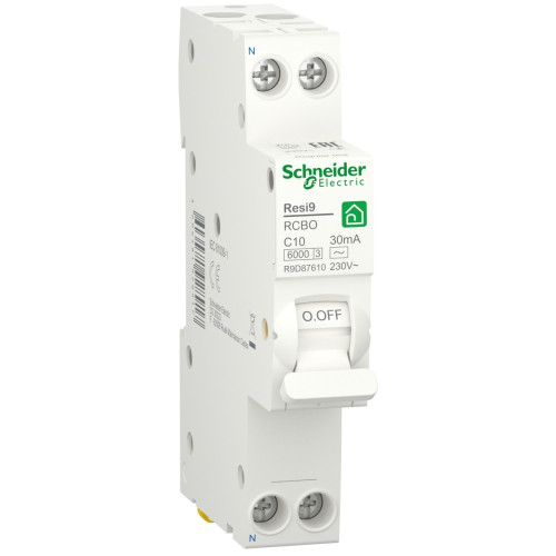 Дифференциальный автомат 6kA 1M 1P+N 10A C 30mA АC, Resi9 Schneider Electric R9D87610 – защита электросети от утечек тока, перегрузок и коротких замыканий