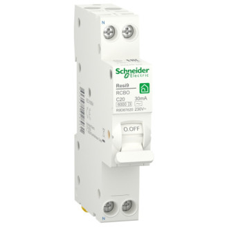 Дифференциальный автомат 6kA 1M 1P+N 20A C 30mA АC, Resi9 Schneider Electric R9D87620