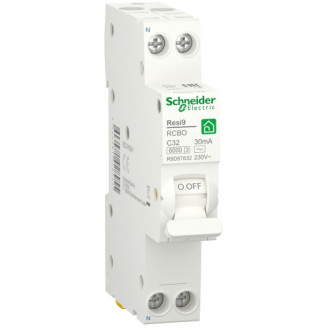 Дифференциальный автомат 6kA 1M 1P+N 32A C 30mA АC, Resi9 Schneider Electric R9D87632