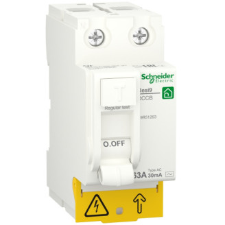 Устройство защитного отключения 2P 63A 30mA АС, Resi9 Schneider Electric R9R51263