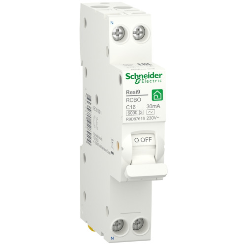 Дифференциальный автомат 6kA 1M 1P+N 16A C 30mA АC, Resi9 Schneider Electric R9D87616 – защита электросети от утечек тока, перегрузок и коротких замыканий