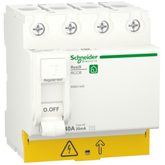 Устройство защитного отключения 4P 40A 30mA АС, Resi9 Schneider Electric R9R51440