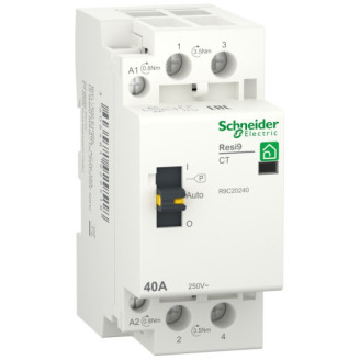 Контактор 1P+N 40A 2NO ~230В/50Гц, Resi9 Schneider Electric R9C20240