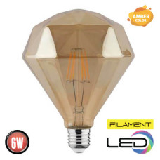 Лампа філамент LED Діамант 6W Е27 2200К  540Lm 220-240V RUSTIC DIAMOND-6