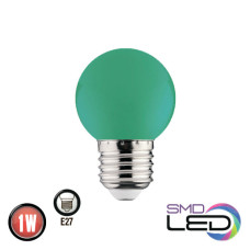 Лампа шарік SMD LED 1W E27 68Lm 220-240V зелена RAINBOW