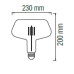 Лампа філамент LED 8W 2200K E27 620Lm 220-240V янтарна 200мм GINZA-XL