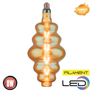 Лампа філамент LED 8W 2200K E27 620Lm 220-240V янтарна 400мм ORIGAMI-XL