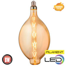 Лампа філамент LED 8W 2400K E27 250Lm 220-240V титан 225мм ENIGMA