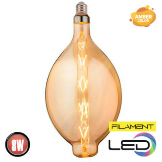 Лампа філамент LED 8W 2400K E27 250Lm 220-240V титан 225мм ENIGMA