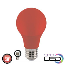Лампа A60 SMD LED 3W E27 102Lm 175-250V червона SPECTRA