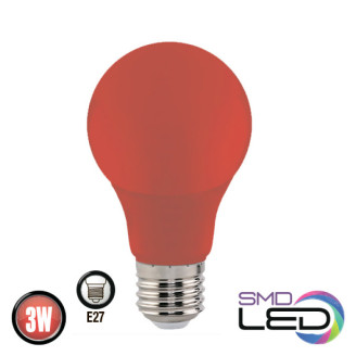 Лампа A60 SMD LED 3W E27 102Lm 175-250V червона SPECTRA
