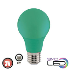 Лампа A60 SMD LED 3W E27 205Lm 175-250V зелена SPECTRA