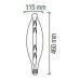 Лампа філамент LED 8W 2200K E27 620Lm 220-240V янтарна 460мм ELLIPTIC-XL