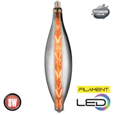 Лампа філамент LED 8W 2200K E27 620Lm 220-240V янтарна 460мм ELLIPTIC-XL