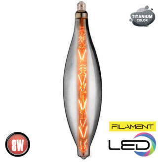 Лампа філамент LED 8W 2200K E27 620Lm 220-240V янтарна 460мм ELLIPTIC-XL