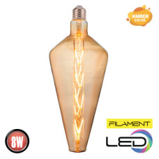 Лампа філамент LED 8W 2200K E27 620Lm 220-240V янтарна 270мм PARADOX