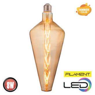 Лампа філамент LED 8W 2200K E27 620Lm 220-240V янтарна 270мм PARADOX