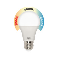 Лампа А60 SMD LED 10W 3000К-4000К-6400K E27 940Lm 175-250V/10/100 COMBO-10