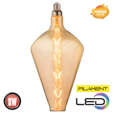 Лампа філамент LED 8W 2200K E27 620Lm 220-240V янтарна 400мм PARADOX-XL