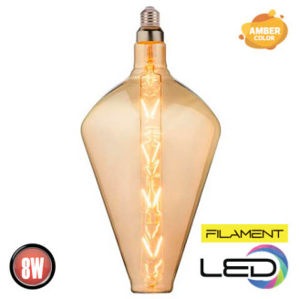 Лампа філамент LED 8W 2200K E27 620Lm 220-240V янтарна 400мм PARADOX-XL