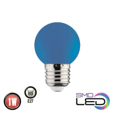 Лампа шарік SMD LED 1W E27 12Lm 220-240V синя RAINBOW