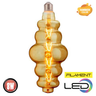 Лампа філамент LED 8W 2200K E27 620Lm 220-240V янтарна 270мм ORIGAMI