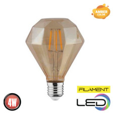 Лампа філамент LED Діамант 4W Е27 2200К  360Lm 220-240V RUSTIC DIAMOND-4