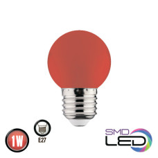 Лампа шарік SMD LED 1W E27 34Lm 220-240V червона RAINBOW