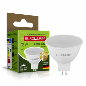 LED Лампа точкова EUROLAMP MR16-3W-GU5.3-3000K