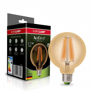 LED Лампа EUROLAMP філамент G95-12W-E27-4000K-(deco)
