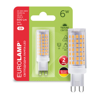 LED Лампа капсульна EUROLAMP G9-6W-3000K-220V