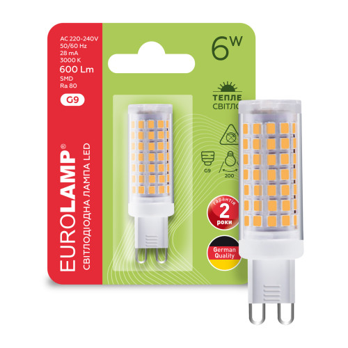 LED Лампа капсульна EUROLAMP G9-6W-3000K-220V